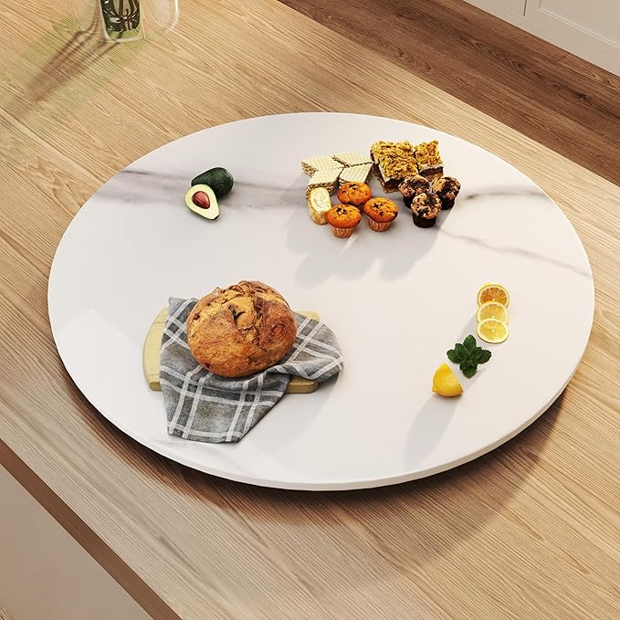 31.5" Lazy Susan for Table Top Sintered Stone Rotating Serving Tray for Dining Table, Kitchen Lazy Susan Organizer Spinning Rotating Food Server Party Centerpieces