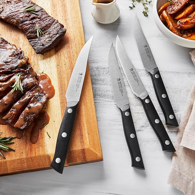HENCKELS Dynamic Razor-Sharp Steak Knife Set of 4, German Engineered Informed by 100+ Years of Mastery, Stainless Steel