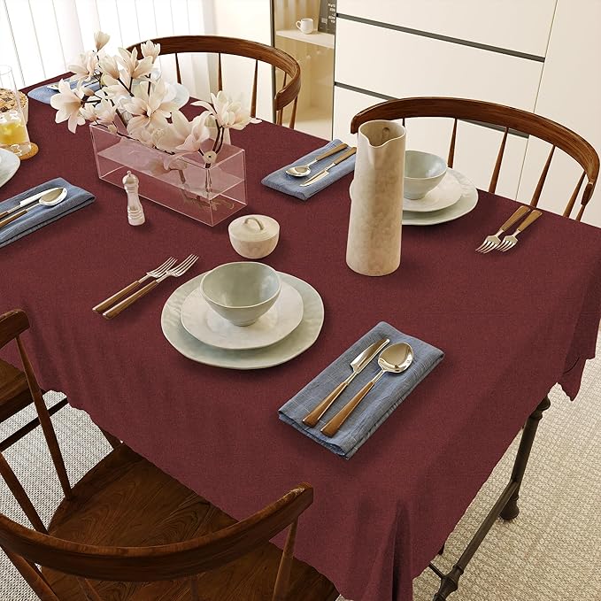 HX&OD Rectangular Tablecloth Cationic Fabric Waterproof Stain Resistant Wrinkle-Resistant for Home/Decoration/Party/Buffet/Wedding/Dining Room/Camping