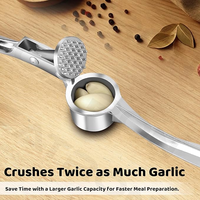 Stainless Steel Garlic Crusher Presser Garlic Press Manual Garlic Mincer | Garlic Cutter Chopper | Easy to Squeeze & Clean for Kitchen