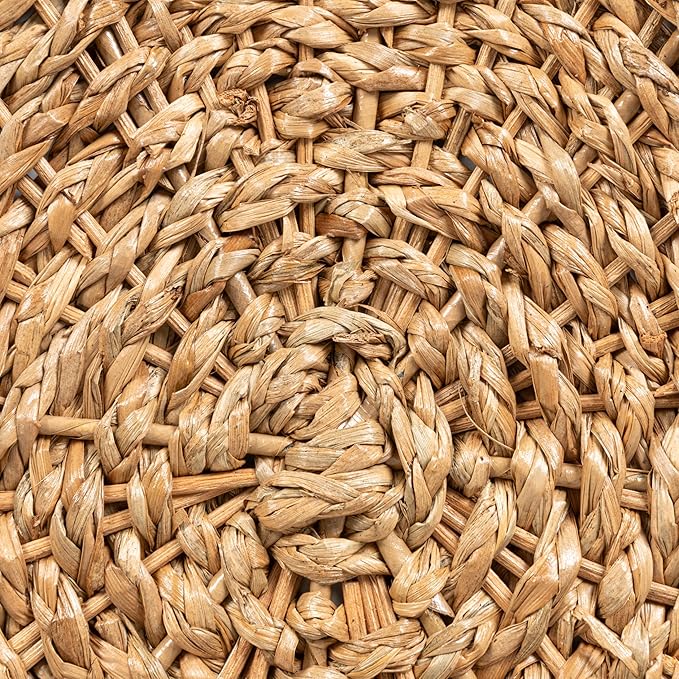 Bloomingville Decorative Handwoven 24" & 28" Oval Seagrass & Rattan Trays with Handles (Set of 2 Sizes)