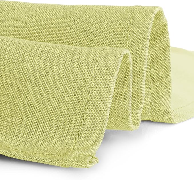 Gee Di Moda Cloth Napkins - 17 x 17 Inch Yellow Dinner Napkins - Set of 12 Soft & Absorbent Washable Fabric Cloth Table Napkins with Hemmed Edges for Hotel Restaurant, Holiday Parties & Wedding