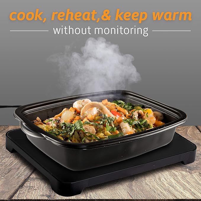HOTLOGIC Mini Heated Lunch Box- Portable Electric Food Warmer for Men and Women - Great for Work, Office, and Construction - Cook, Reheat, and Eat on the Go - 120V - Houndstooth