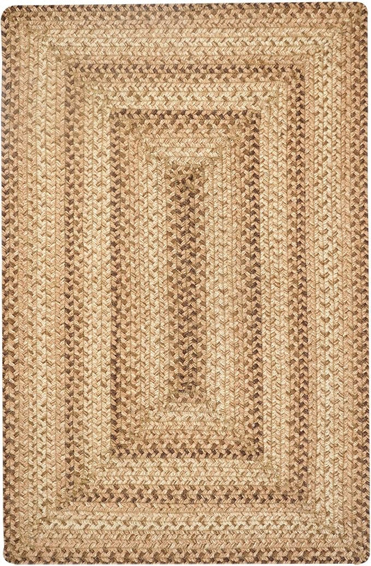 Homespice Cookie Dough Jute Braided Oval Rugs 4x6' - Brown Farmhouse Braided Rug for Bedroom and Living Room