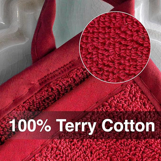 RITZ Terry Pocket Mitt & Hot Pad: Unparalleled Heat Resistant, Durable 100% Cotton – Ergonomically Designed for Optimal Grip – Easy-Care Machine Washable – 4-Pack, Paprika Red