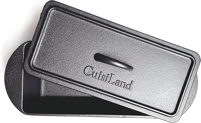 Cuisiland Rectangular Cast Iron Bread Loaf Pan & Proofing Basket, Heavy Duty 11x4.75x4,25" (14" L/Handles) with Lid (BLP137BU)