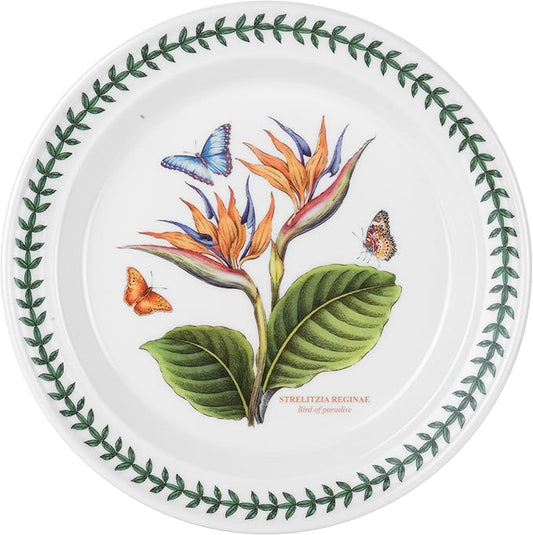 Portmeirion Exotic Botanic Garden Dinner Plate with Bird of Paradise Motif, Set of 6