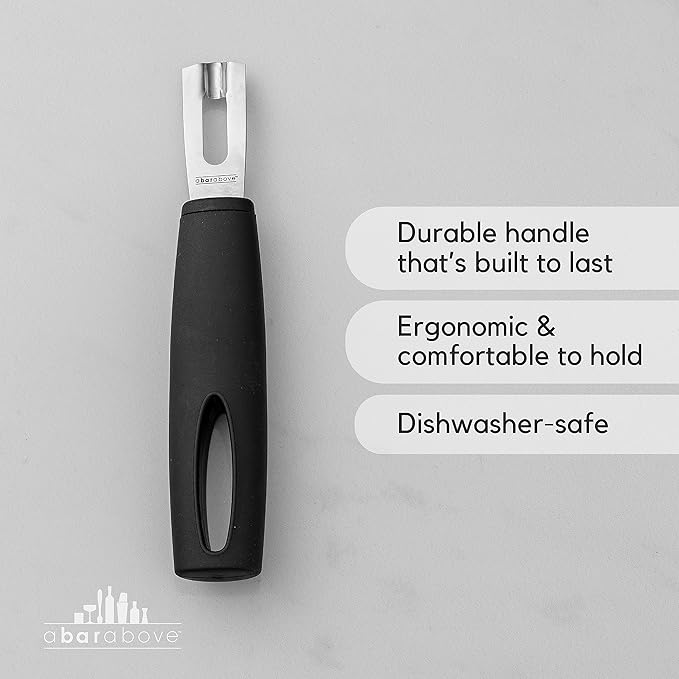 A Bar Above Premium Quality Channel Knife, Stainless Steel, White Handle, Garnish for Cocktail Mixers, Lemon Zester, and Fruit Peeler, Professional-Grade Bar Accessory, Durable Citrus Knife, Pack of 2