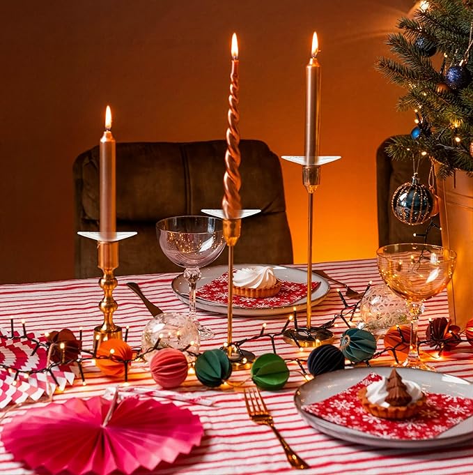 4 Pieces Bent Glass Candle Bobeches for Candlesticks, Taper Candle Wax Catcher Rings, Candle Wax Drip Protectors (Round)
