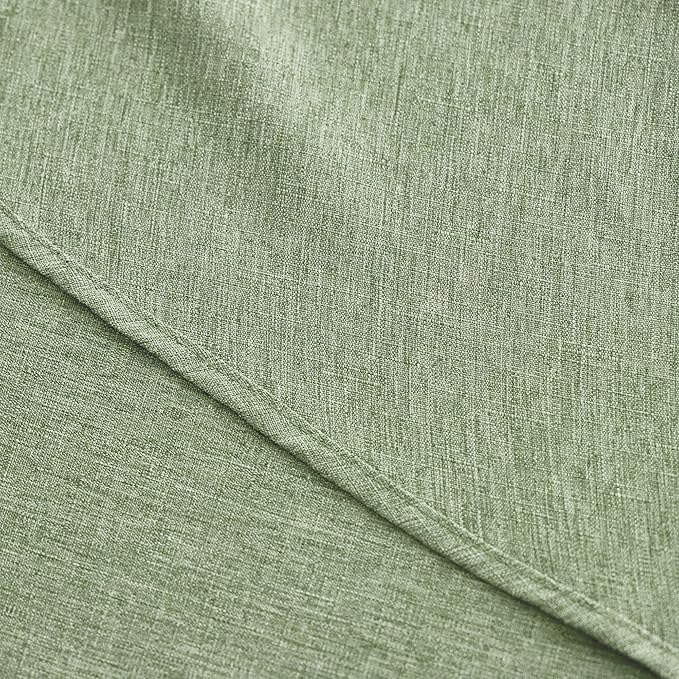 Faux Linen Rustic Round Tablecloth for Coffee Table, Decorative Waterproof Outdoor Anti-Scratch Table Cloth Cover for Party, Wedding, Picnics, Patio(Round, 70 Inch(4-6 Seats), Sage Green)