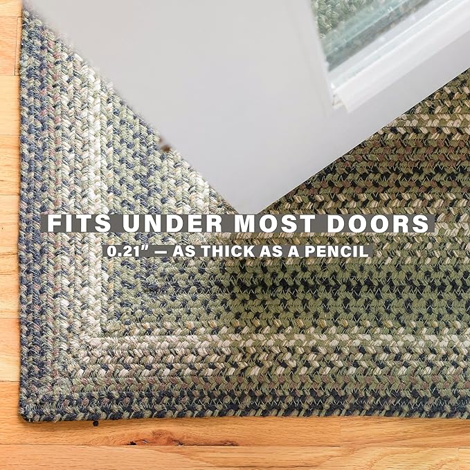 Homespice Pinecone Small Oval Rug 27x45 - Rustic Green Braided Rug for Kitchen and Bathroom, Reversible, Pet Friendly, No Shed Jute for Easy Maintenance