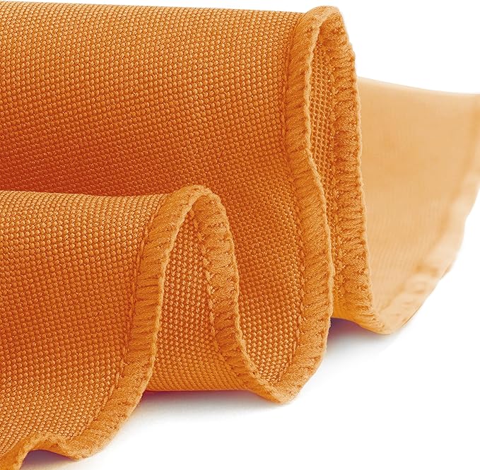 Gee Di Moda Round Tablecloth - 120 Inch Orange Round Table Cloth for 60 to 96 Inch Round Tables - Heavy Duty Washable Fabric - for Buffet Table, Holiday Party, Dinner, Wedding & Baby Shower