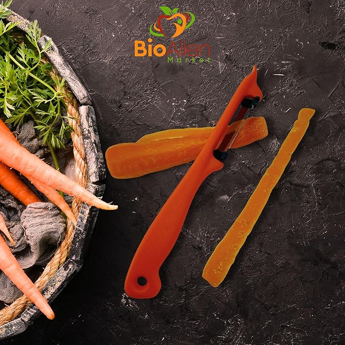 German Steel Double Blade Peeler, Effortless Precision, Ergonomic Handle, Bioalien Market Solingen Peeler DUO