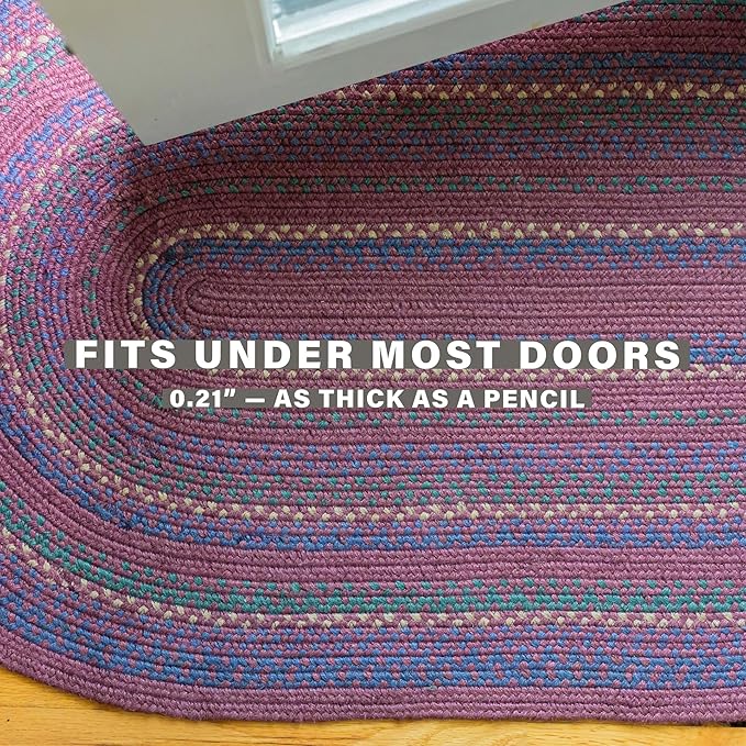 Homespice Jamestown Braided Rug Runners 22x72 - Burgundy Braided Runner Rug for Rustic Decor