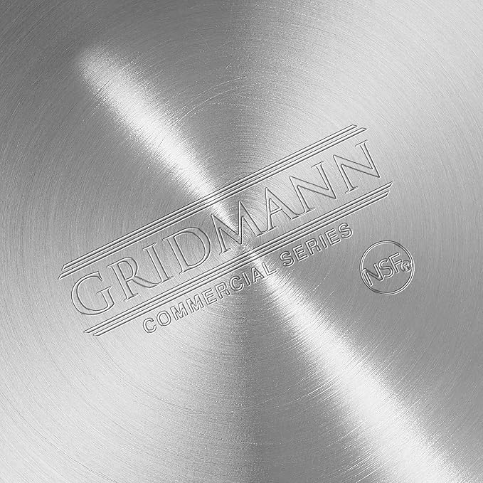 GRIDMANN 10-Quart Tapered Aluminum Sauce Pan with Silicone Handle, NSF Listed Heavy Duty Professional Cookware