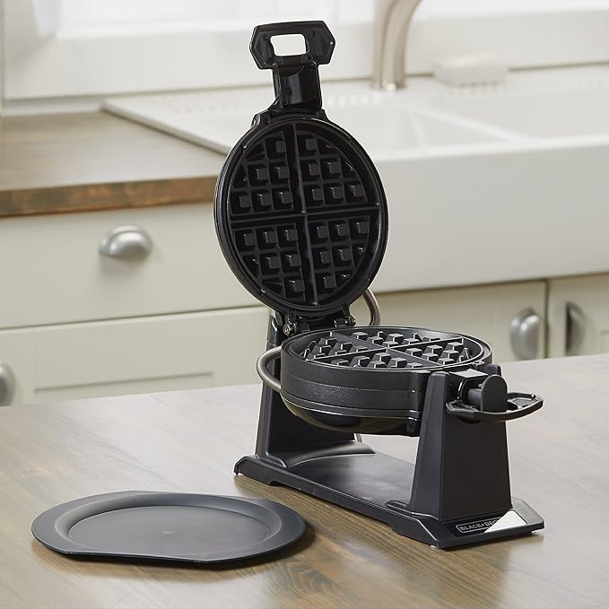 BLACK+DECKER Rotating Waffle Maker,Black,WMD200B,(Pack of 2)