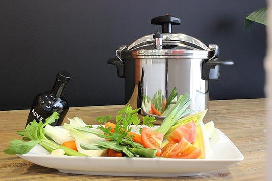 MAGEFESA Star 6.3-Quart Stainless Steel Pressure Cooker, Works on All Stovetops (Induction Compatible), Safety Lock & 8 PSI Cooking
