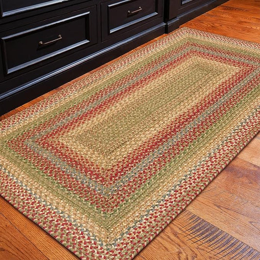 Azalea Jute Braided Kitchen Rugs 20x30 - Multicolor Braided Rugs for Primitive Country Kitchens & Entryways, No-Shed Jute, Durable, Pet Friendly & Easy to Maintain