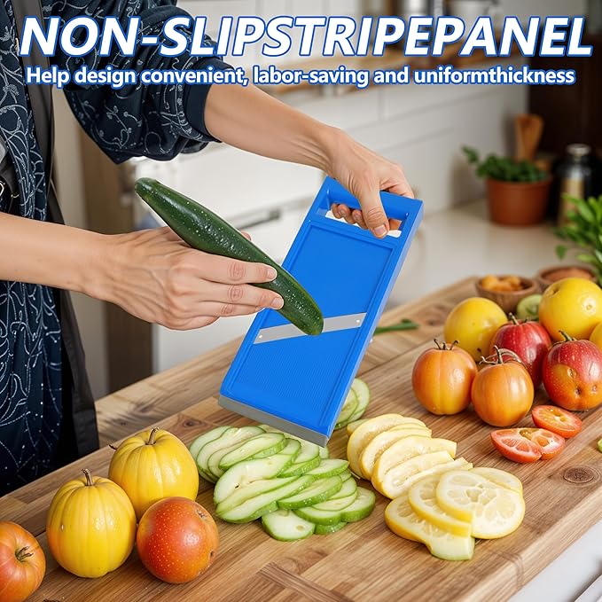 Vegetable Slicer Handheld,Portable Handheld Slicer with Stainless Steel Blade, Mini Mandoline Slicers for Vegetables, Fruits, Potatoes, Cheese, Carrots, Quick Uniform Slice,Blue