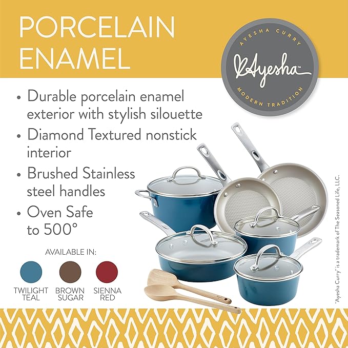 Ayesha Curry Home Collection Nonstick Frying Pan / Fry Pan / Skillet - 11.5 Inch, Brown