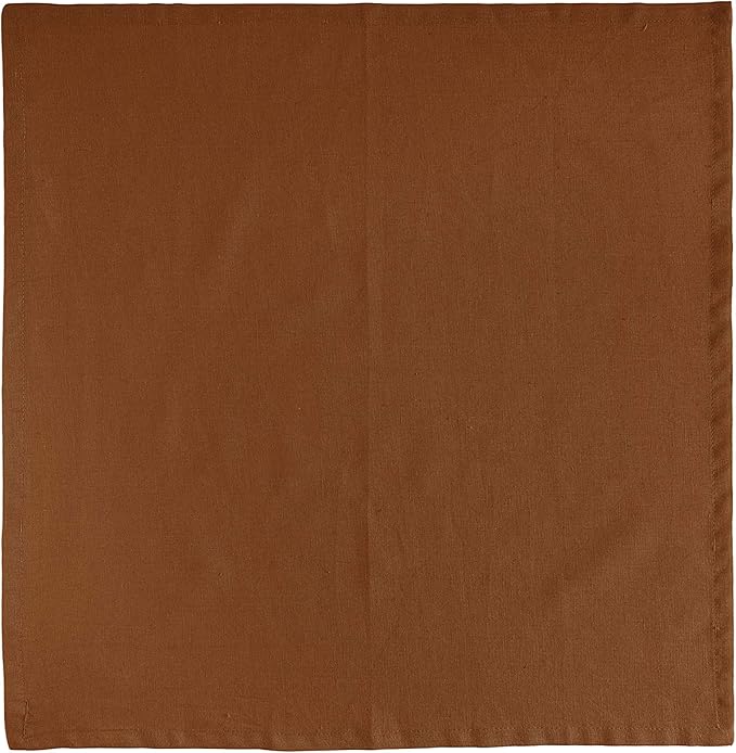 Fingercraft Cloth Napkins Set of 12, Cotton Linen Blend Napkins Cloth Washable Premium Quality Parties, Weddings, Mitered Dinner Napkin for Home Parties Christmas Thanksgiving 18x18 in Brown