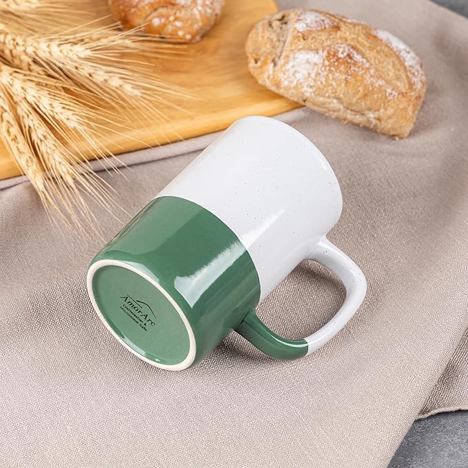 AmorArc 16oz Coffee Mugs Set of 4, Large Colorful Ceramic Coffee Mugs for Man, Woman, Dad, Mom, Modern Coffee Mugs Set with handle for Tea/Latte/Cappuccino/Milk/Cocoa. Dishwasher&Microwave Safe