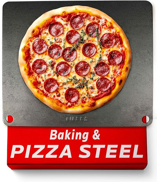 OLEEK Pizza steel Sheets for oven - Metal baking steels sheets for oven - Pizza steel 16x13.4 inches - Steel pizza stone for oven - Baking's steels pro pizza - Baking's stone for oven