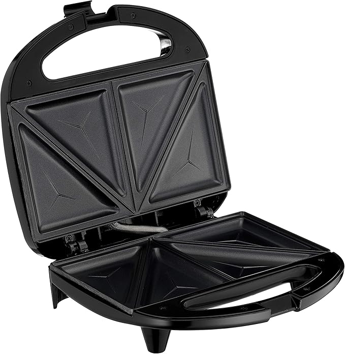 Lumme Sandwich Maker, Sandwich Toaster, Panini Press, Quesadilla Maker, Grilled Cheese, French Toast Press, Pizza Pockets Press, Indicator light, Omelet, White (Black)