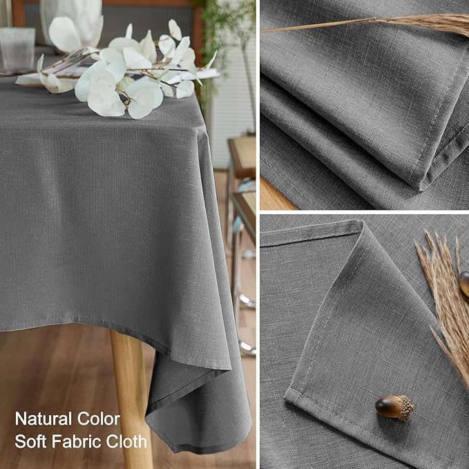 AUSSPVOCT Textured Tablecloth Rectangle 60x104 Water Resistant Spill-Proof Wipeable Table Cloth Wrinkle Free Fabric Dining Table Cover for Birthday Party Farmhouse Spring Kitchen Tablecloths