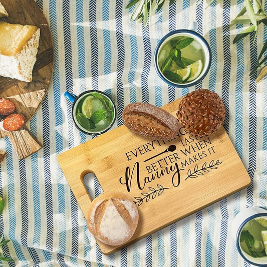 FONDCANYON Nanny Gifts - Bamboo Cutting Board Kitchen Decor, Perfect for Nanny's Christmas, Birthday, or Mother's Day