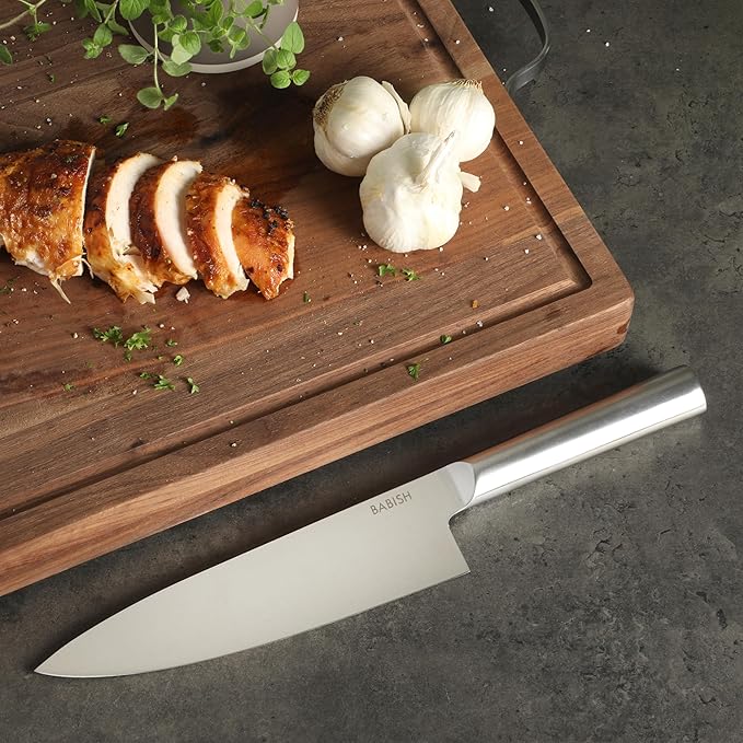 Babish 8-Inch Chef Knife – High-Carbon 1.4116 German Steel Kitchen Knife, Full-Tang Razor Sharp Chef’s Blade for Chopping, Slicing, Dicing & Everyday Prep