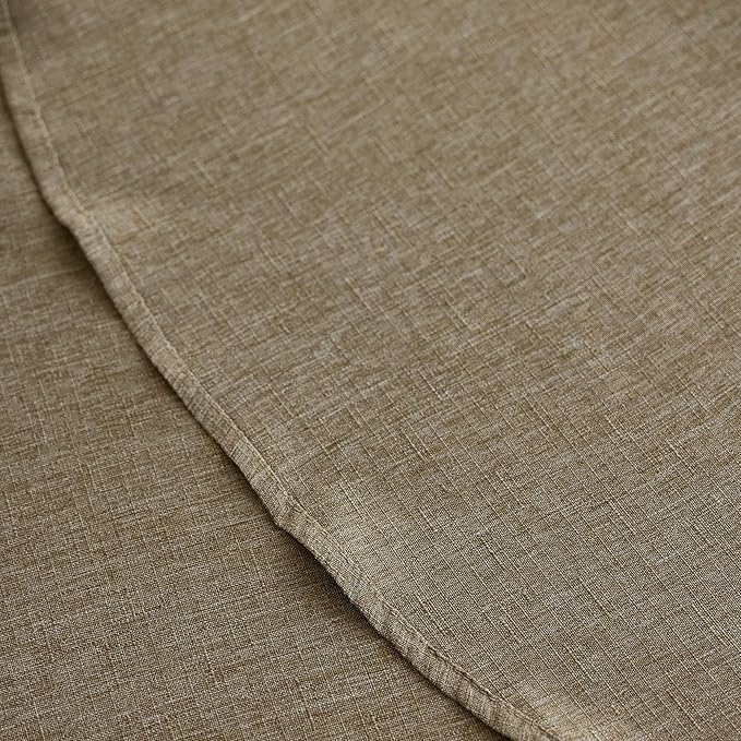 Waterproof Round Tablecloth for Round Dining Table, Decorative Rustic Soft Wipeable Table Cloths Cover Indoor Outdoor Use for Holiday,Wedding, Kitchen (70 Inch,Round (4-6 Seats),Natural)