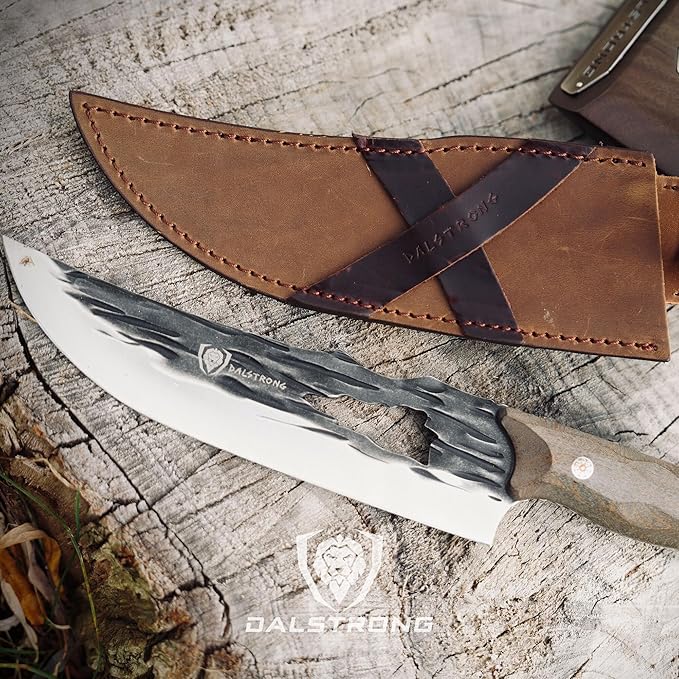 Dalstrong Chef Knife - 8 inch - Barbarian Series - Premium Swedish 14C28N High Carbon Stainless Steel - Black Brown Stabilized Wood Handle - Chef's Knife Kitchen - Sheath Included
