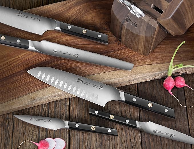 Cangshan TC Series 1021141 Swedish 14C28N Steel Forged 5-Inch Tomato/Cheese Knife and Wood Sheath Set