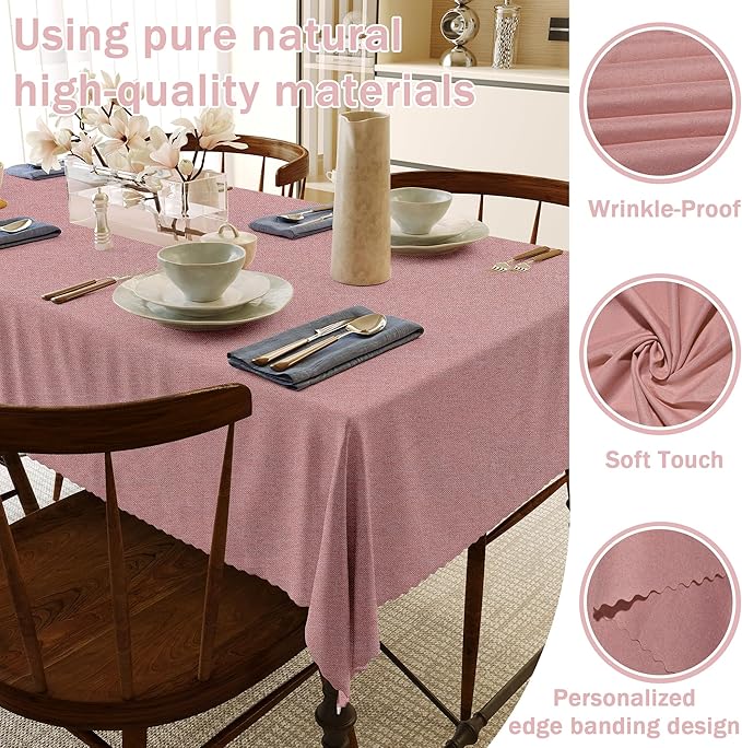 HX&OD Rectangular Tablecloth Cationic Fabric Waterproof Stain Resistant Wrinkle-Resistant for Home/Decoration/Party/Buffet/Wedding/Dining Room/Camping
