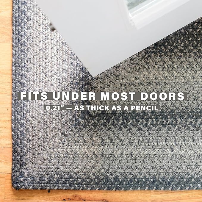 Homespice Flint Hill Braided Rugs Runners 22x72 - Gray Jute Kitchen Runner for Primitive Decor