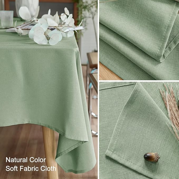 AUSSPVOCT Textured Tablecloth Rectangle 60x104 Water Resistant Spill-Proof Wipeable Table Cloth Wrinkle Free Fabric Dining Table Cover for Birthday Party Farmhouse Spring Kitchen Tablecloths