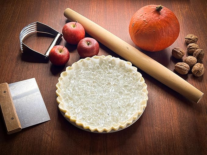 Jewel Glass Pie Weights for Baking | Will Not Roll Away | Better Than Ceramic | Dust-Free Borosilicate Glass | Large Quantity 2.5 lbs | Drawstring Storage Bag | Essential baking tools and accessories