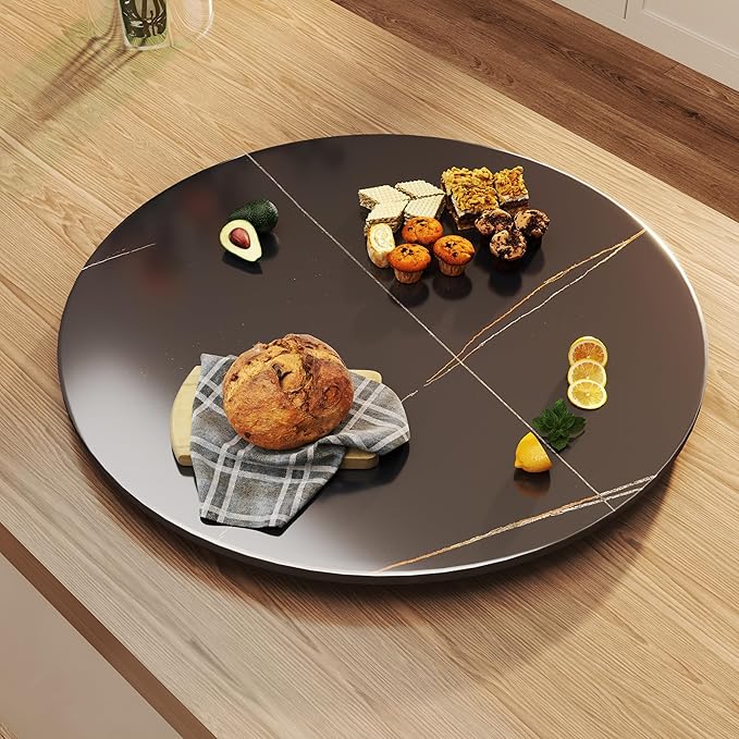 31.5" Lazy Susan for Table Top Sintered Stone Rotating Serving Tray for Dining Table, Kitchen Lazy Susan Organizer Spinning Rotating Food Server Party Centerpieces