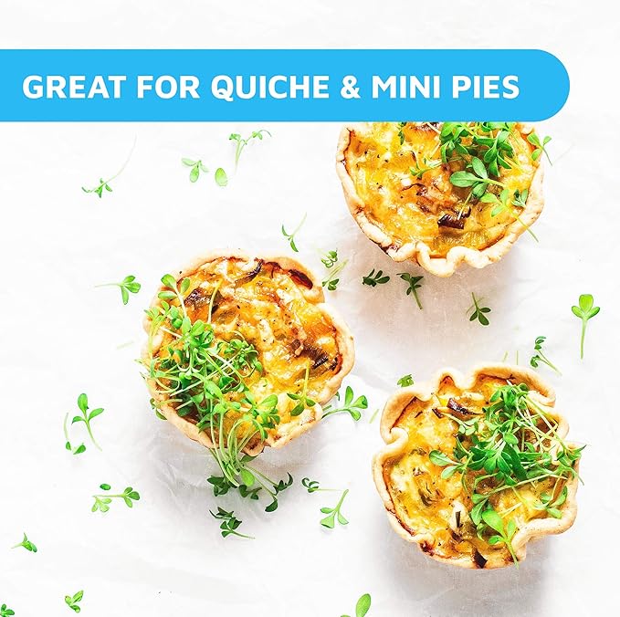MontoPack Disposable 5" Aluminum Foil Pie/Tart Pans (100 Pack) | 5 Inch Round Cake Pan for Baking Personal Mini Pies, Homemade Cakes & Quiche | Oven Safe Foil Tins Easily Stack & Store Freeze & Reheat