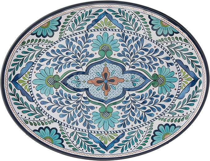 Certified International Talavera Melamine 18" x 13.5" Oval Platter, Multicolor