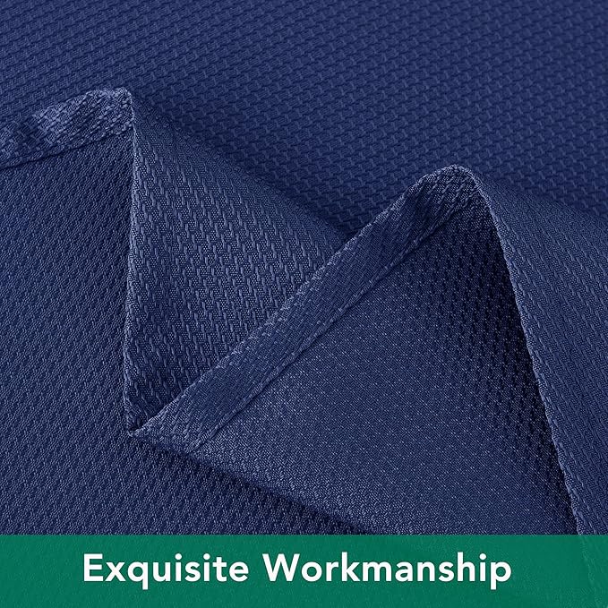 Biscaynebay Textured Fabric Tablecloths 60x108 Inches Rectangular, Navy Water Resistant Tablecloths for Dining, Kitchen, Wedding and Parties etc. Machine Washable