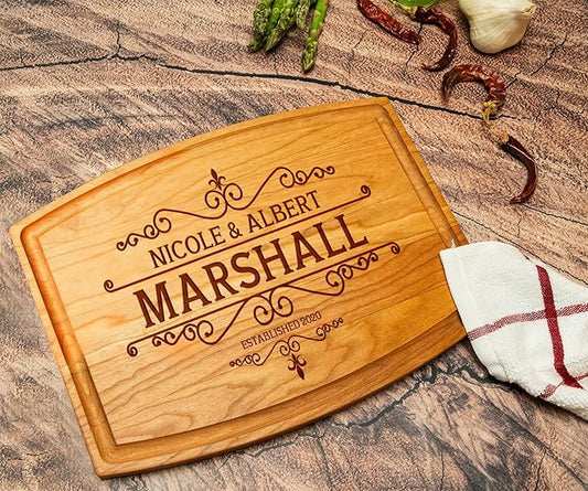 Custom Engraved Wood Cutting Boards, Customized Gift For Anniversaries, Couples, New Homeowners, Friends, Retirements, A Gift Idea For Christmas and Holidays
