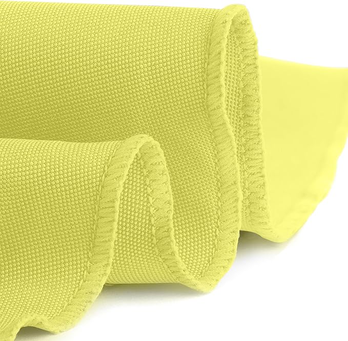 Gee Di Moda Round Tablecloth - 70 Inch Yellow Round Table Cloth for 24 to 48 Inch Round Tables - Heavy Duty Washable Fabric - for Buffet Table, Holiday Party, Dinner, Wedding & Baby Shower