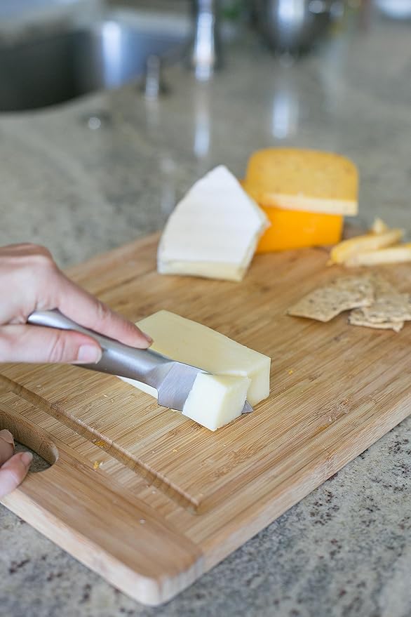 Internet's Best 4 Piece Stainless Steel Cheese Knife Set - Charcuterie Knives Set with Cutter, Slicer, Fork & Spreader – Dishwasher Safe - Ideal Cheese Board Knives for Hard, Soft, Crumble, Cheeses