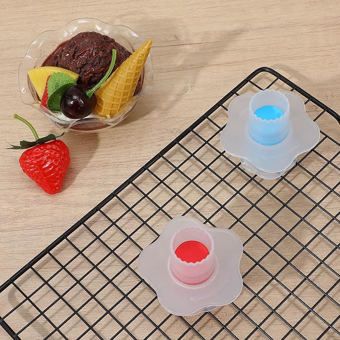 2Pcs Cupcake Corer, Cupcake Filler Tool for Muffin Cake Pastry, Pastry Divider Fruit and Vegetable Pitter Tool for Home and Kitchen (Red,Blue)