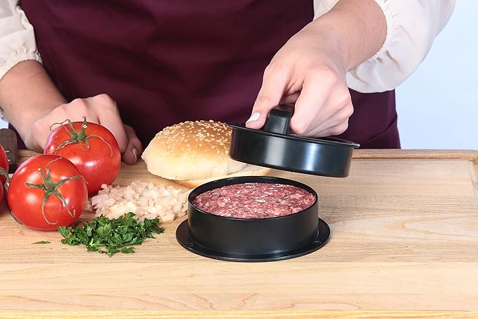 Stuffed Burger Press Kit, 3 in 1 Heavy Duty Non-Stick Patty Molds, Easily Make the Perfect Burger, Stuffed Burger or Sliders