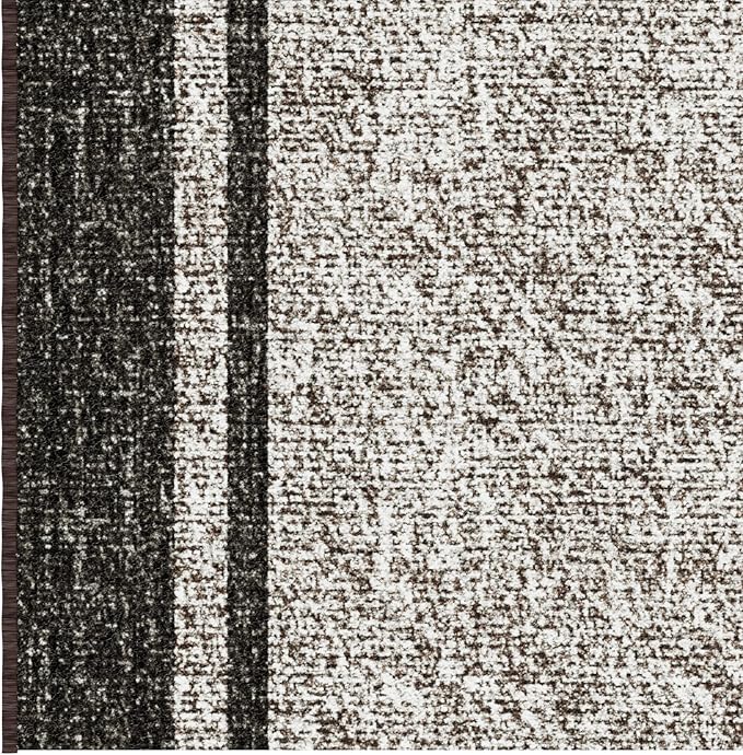 Ottomanson 3-Piece Kitchen Rug Set - Non Slip Runner & Washable Mat - 1'11" x 3' + 1'11" x 4' + 1'11"' x 5' - Durable, Stain Resistant for Entryway, Bedroom and Bathroom, Border Brown