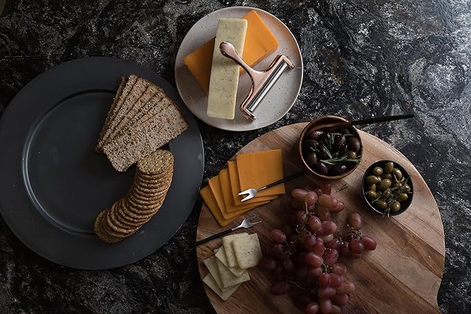 Bellemain Stainless Steel Wire Cheese Slicer - Hand Held Cheese Cutter for Cheddar, Gruyere, Raclette, Mozzarella Block, Adjustable Shaver, Thick & Thin Slicer, Curler (Rose Gold)