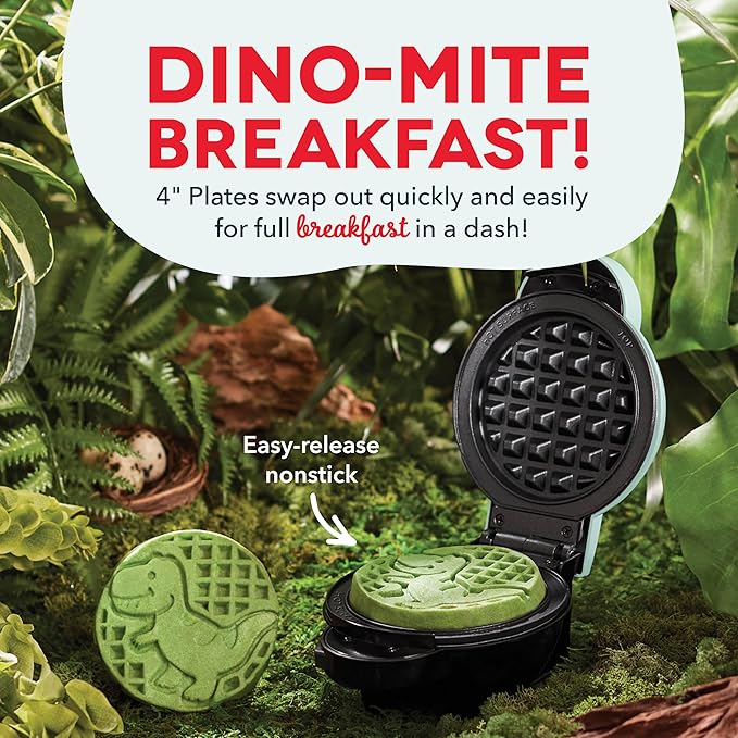 Dash MultiMaker® Mini System - Compact Waffle Maker for Family Breakfasts - Removable Griddle Plates & nonstick surface - 6 Plates - Aqua,(Pack of 4)